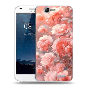 Силиконовый чехол на Huawei Ascend G7 с принтом Розы цветы Силиконовый чехол на Huawei Ascend G7 с принтом Розы цветы