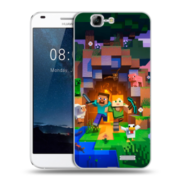 Силиконовый чехол на Huawei Ascend G7 с принтом Майнкрафт Minecraft Силиконовый чехол на Huawei Ascend G7 с принтом Майнкрафт Minecraft