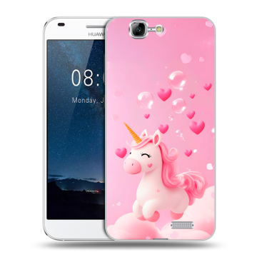 Силиконовый чехол на Huawei Ascend G7 с принтом Единорог Силиконовый чехол на Huawei Ascend G7 с принтом Единорог
