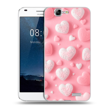 Силиконовый чехол на Huawei Ascend G7 с принтом Сердечки Силиконовый чехол на Huawei Ascend G7 с принтом Сердечки