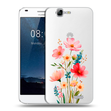 Силиконовый чехол на Huawei Ascend G7 с принтом Цветы