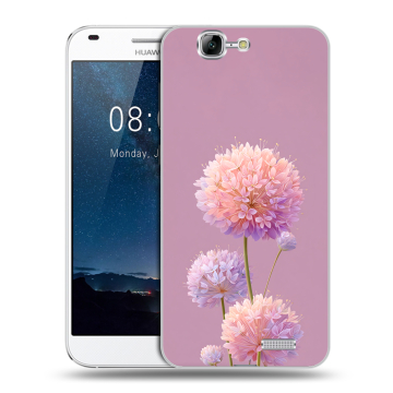 Силиконовый чехол на Huawei Ascend G7 с принтом Цветы