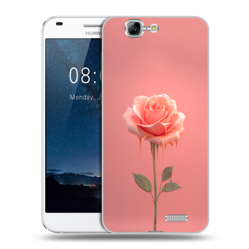 Силиконовый чехол на Huawei Ascend G7 с принтом Розовая роза