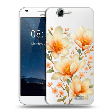 Силиконовый чехол на Huawei Ascend G7 с принтом Цветы