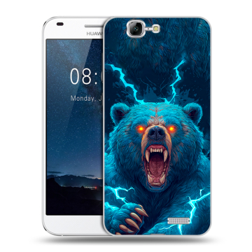Силиконовый чехол на Huawei Ascend G7 с принтом Медведь