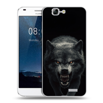 Силиконовый чехол на Huawei Ascend G7 с принтом Волк Силиконовый чехол на Huawei Ascend G7 с принтом Волк