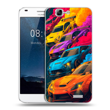 Силиконовый чехол на Huawei Ascend G7 с принтом Тачки