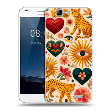 Силиконовый чехол на Huawei Ascend G7 с принтом Модный принт