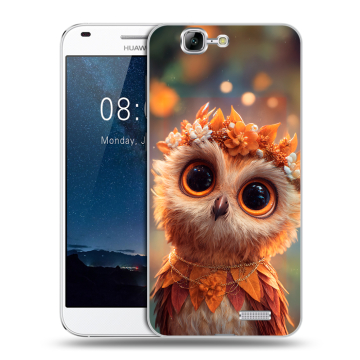 Силиконовый чехол на Huawei Ascend G7 с принтом Милая сова