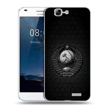 Силиконовый чехол на Huawei Ascend G7 с принтом Герб Флаг СССР Силиконовый чехол на Huawei Ascend G7 с принтом Герб Флаг СССР