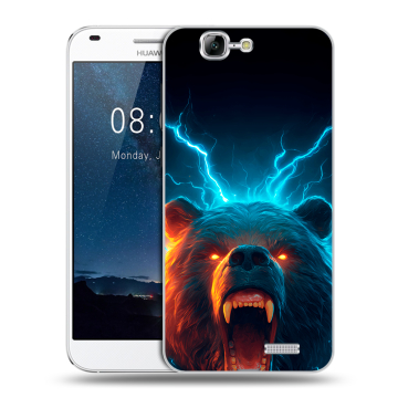 Силиконовый чехол на Huawei Ascend G7 с принтом Медведь