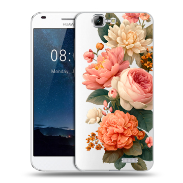 Силиконовый чехол на Huawei Ascend G7 с принтом цветы