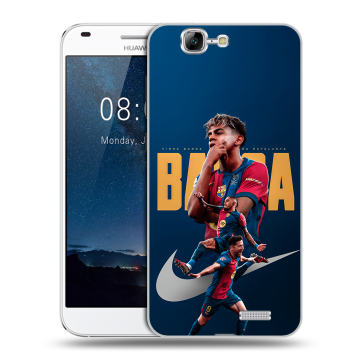Силиконовый чехол на Huawei Ascend G7 с принтом Барселона Barca Yamal Силиконовый чехол на Huawei Ascend G7 с принтом Барселона Barca Yamal