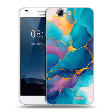 Силиконовый чехол на Huawei Ascend G7 с принтом Мрамор блестки