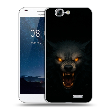 Силиконовый чехол на Huawei Ascend G7 с принтом Волк