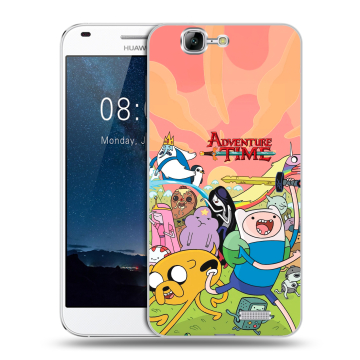 Силиконовый чехол на Huawei Ascend G7 с принтом Adventure time Время приключений