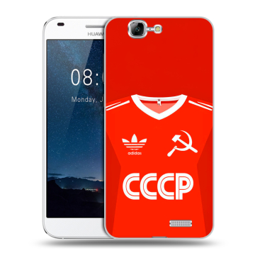 Силиконовый чехол на Huawei Ascend G7 с принтом Флаг Герб СССР