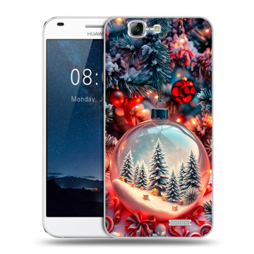 Силиконовый чехол на Huawei Ascend G7 с принтом Новый год