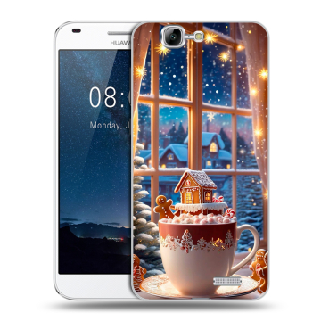 Силиконовый чехол на Huawei Ascend G7 с принтом Новый год