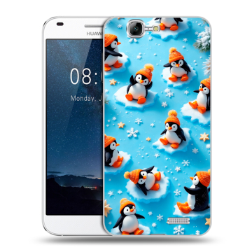 Силиконовый чехол на Huawei Ascend G7 с принтом Новый год