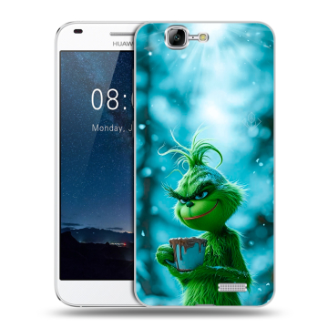 Силиконовый чехол на Huawei Ascend G7 с принтом Новый год гринч