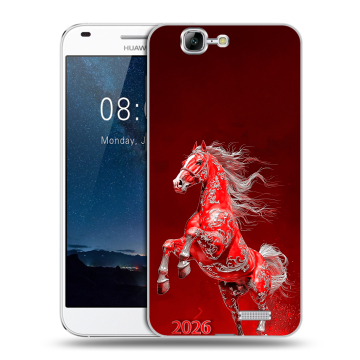Силиконовый чехол на Huawei Ascend G7 с принтом Новый год