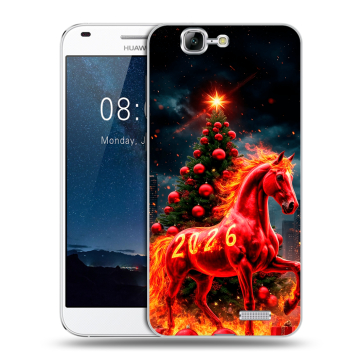 Силиконовый чехол на Huawei Ascend G7 с принтом Новый год