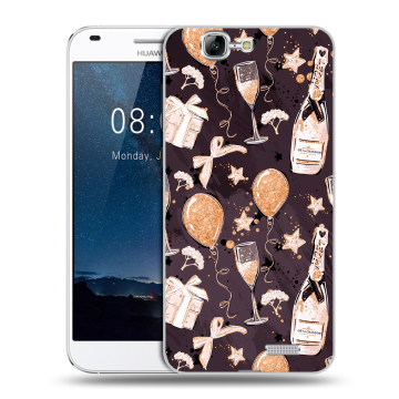 Силиконовый чехол на Huawei Ascend G7 с принтом Новый год