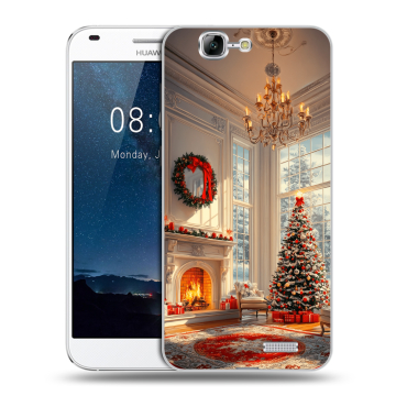 Силиконовый чехол на Huawei Ascend G7 с принтом Новый год