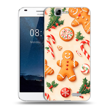 Силиконовый чехол на Huawei Ascend G7 с принтом Новый год