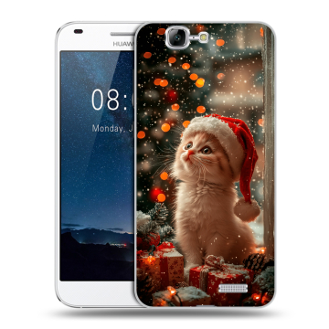 Силиконовый чехол на Huawei Ascend G7 с принтом Новый год