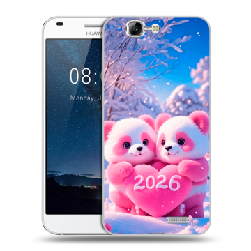 Силиконовый чехол на Huawei Ascend G7 с принтом Новый год