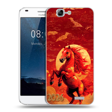 Силиконовый чехол на Huawei Ascend G7 с принтом Новый год