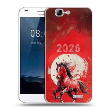 Силиконовый чехол на Huawei Ascend G7 с принтом Новый год