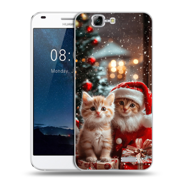 Силиконовый чехол на Huawei Ascend G7 с принтом Новый год