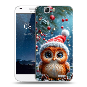 Силиконовый чехол на Huawei Ascend G7 с принтом Новый год