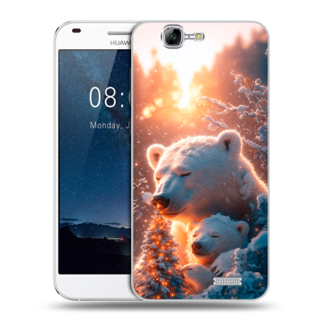 Силиконовый чехол на Huawei Ascend G7 с принтом Новый год