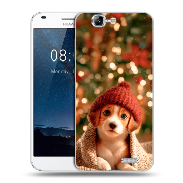 Силиконовый чехол на Huawei Ascend G7 с принтом Новый год