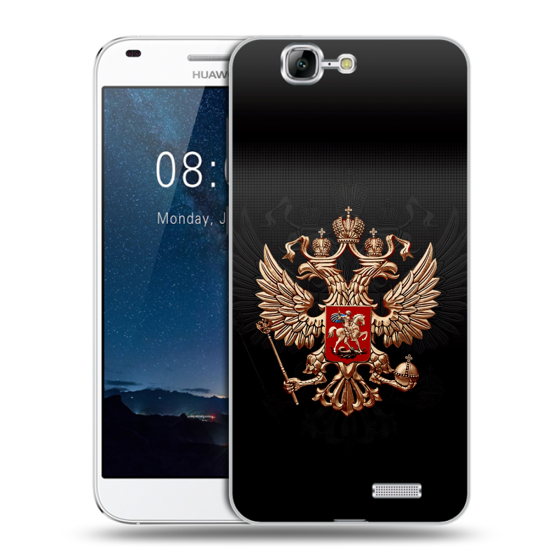 Силиконовый чехол на Huawei Ascend G7 с принтом Герб России Силиконовый чехол на Huawei Ascend G7 с принтом Герб России