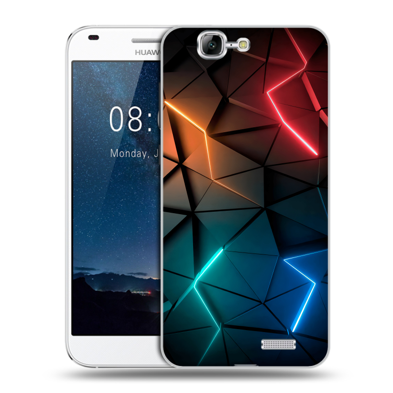 Силиконовый чехол на Huawei Ascend G7 с принтом Абстракция неон Силиконовый чехол на Huawei Ascend G7 с принтом Абстракция неон