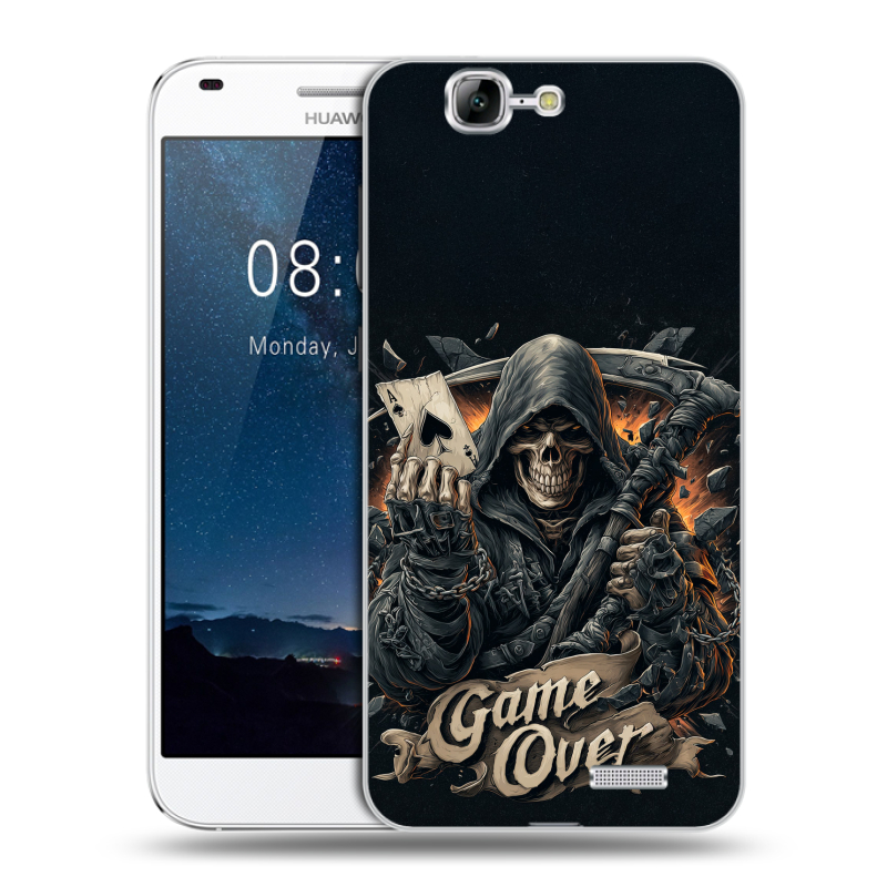 Пластиковый чехол на Huawei Ascend G7 с принтом Скелет карты Пластиковый чехол на Huawei Ascend G7 с принтом Скелет карты