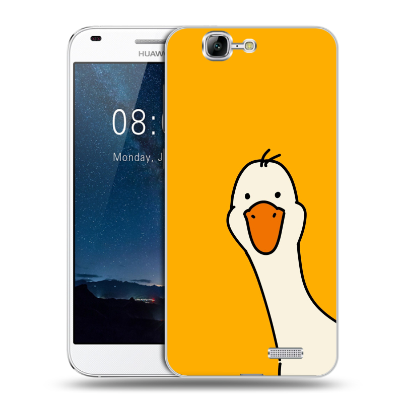 Силиконовый чехол на Huawei Ascend G7 с принтом Утка Силиконовый чехол на Huawei Ascend G7 с принтом Утка