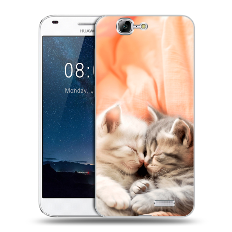 Силиконовый чехол на Huawei Ascend G7 с принтом Котята Силиконовый чехол на Huawei Ascend G7 с принтом Котята