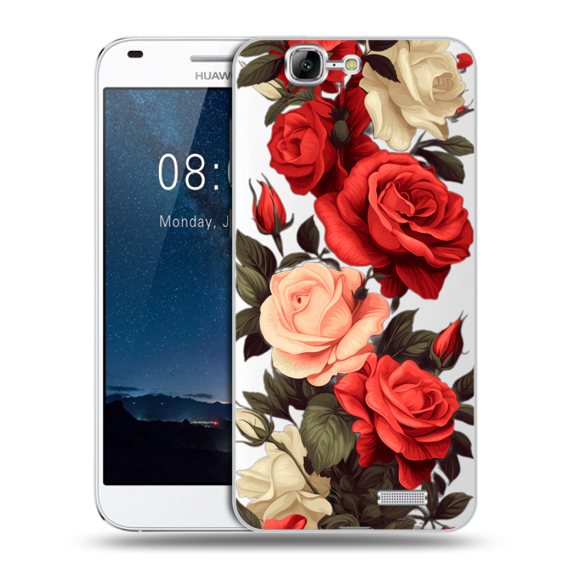 Пластиковый чехол на Huawei Ascend G7 с принтом Розы Пластиковый чехол на Huawei Ascend G7 с принтом Розы