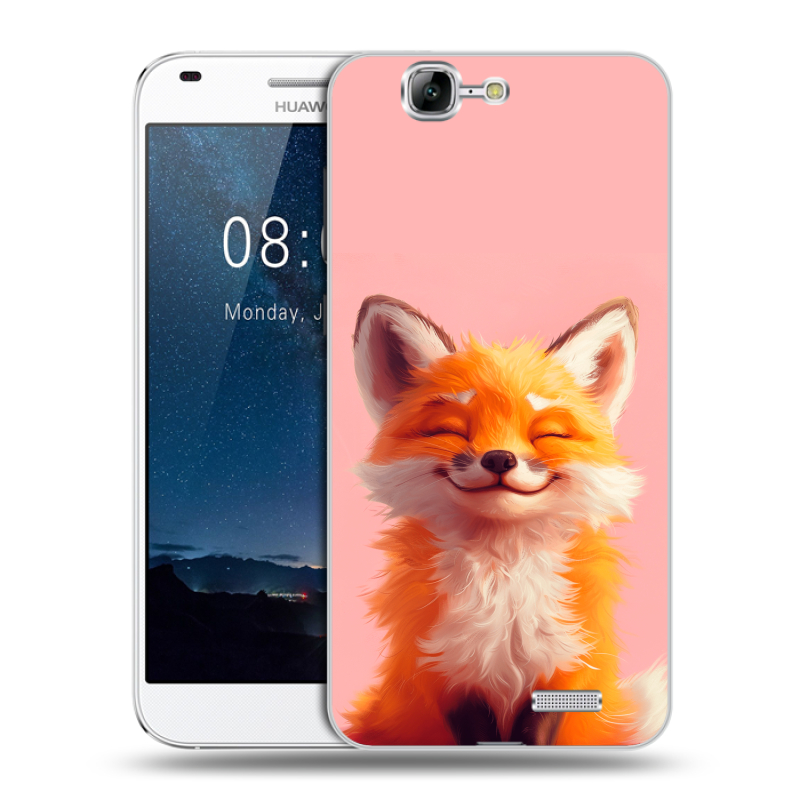 Силиконовый чехол на Huawei Ascend G7 с принтом милая лиса Силиконовый чехол на Huawei Ascend G7 с принтом милая лиса