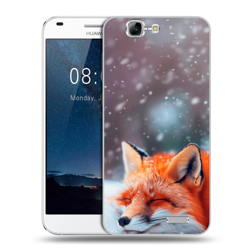 Пластиковый чехол на Huawei Ascend G7 с принтом лиса Пластиковый чехол на Huawei Ascend G7 с принтом лиса