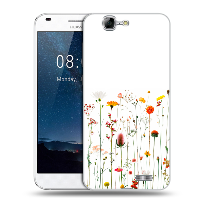 Силиконовый чехол на Huawei Ascend G7 с принтом цветы Силиконовый чехол на Huawei Ascend G7 с принтом цветы