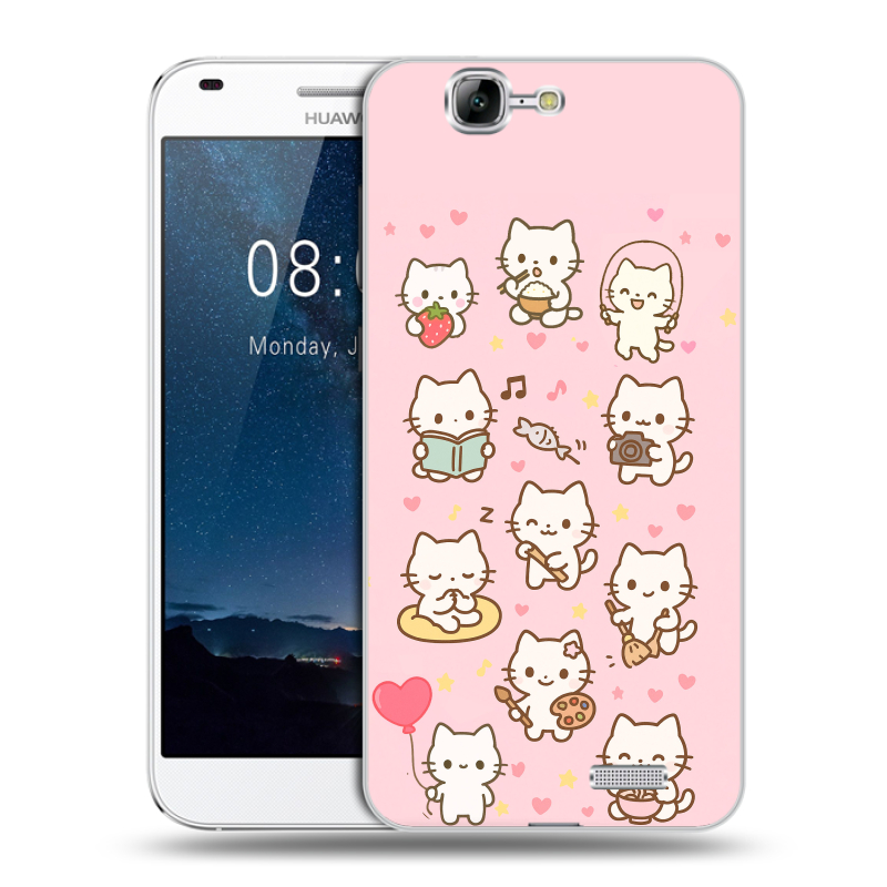 Силиконовый чехол на Huawei Ascend G7 с принтом Hello Kitty Хелоу Кити Силиконовый чехол на Huawei Ascend G7 с принтом Hello Kitty Хелоу Кити