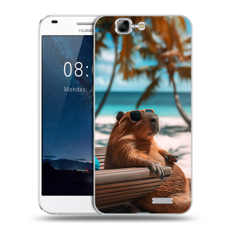 Силиконовый чехол на Huawei Ascend G7 с принтом Капибара Силиконовый чехол на Huawei Ascend G7 с принтом Капибара