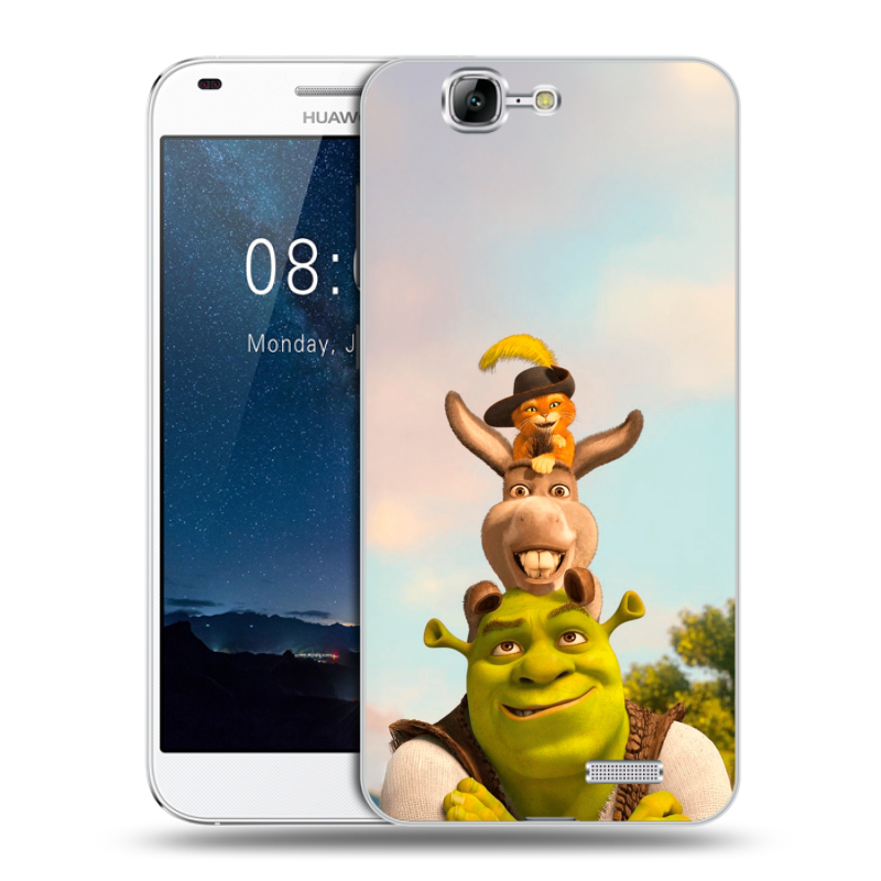 Силиконовый чехол на Huawei Ascend G7 с принтом Шрек Shrek Силиконовый чехол на Huawei Ascend G7 с принтом Шрек Shrek